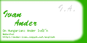 ivan ander business card